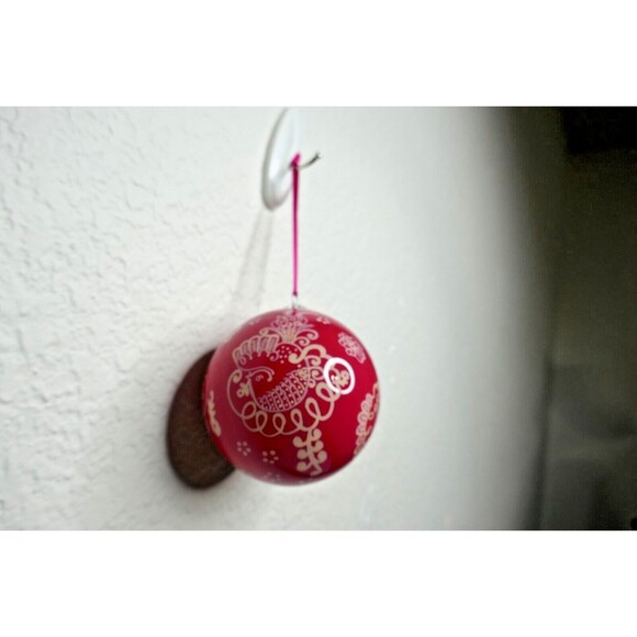 Vera Bradley Pink Twirly Birds Glass Ball Ornament In Fabric Box 2010 - Picture 2 of 9